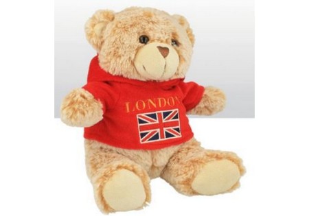 Union Jack Fleece Hoodie Soft Toy Bear 15 CM
