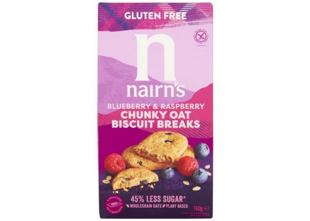 Nairn's Gluten free chunky oats blueberry & raspberry 160g