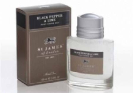St James of London Aftershave Gel Black Pepper & Lime 100ml
