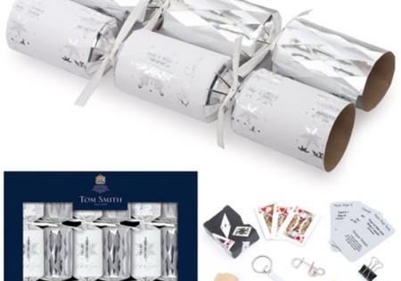 Christmas Crackers 8" X 6 Silver Luxury Tree Tom Smith