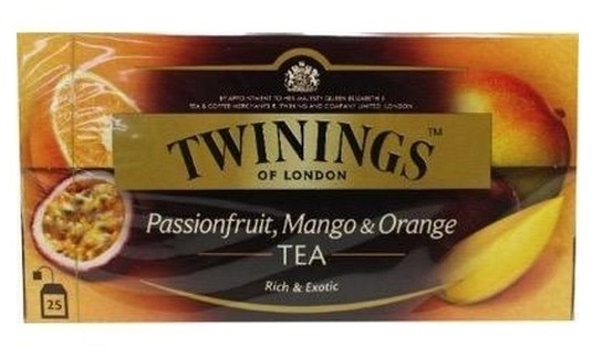 Twinings Zwarte Thee Passievrucht, Mango en Sinaasappel 25st